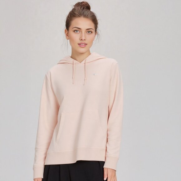 Nike Men's Club Fleece Hoodie Pullover Ice Peach Sweatshirt Sportswear - Picture 5 of 10